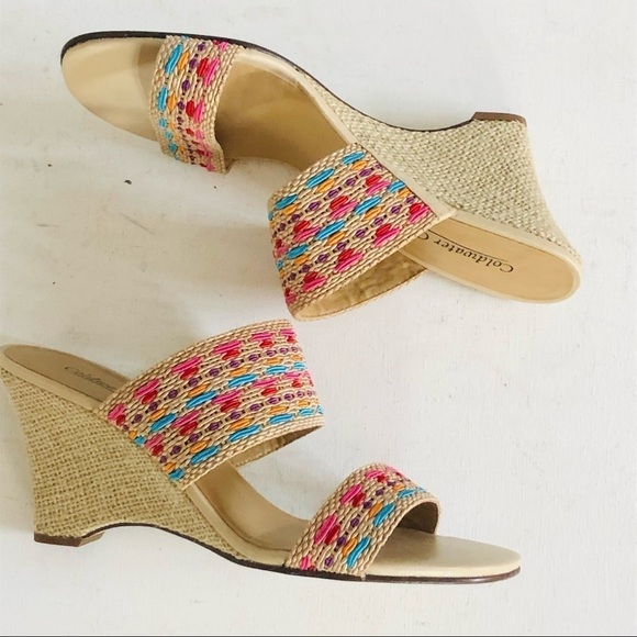 Coldwater Creek colorful textile strap slide on sandal - Picture 5 of 8